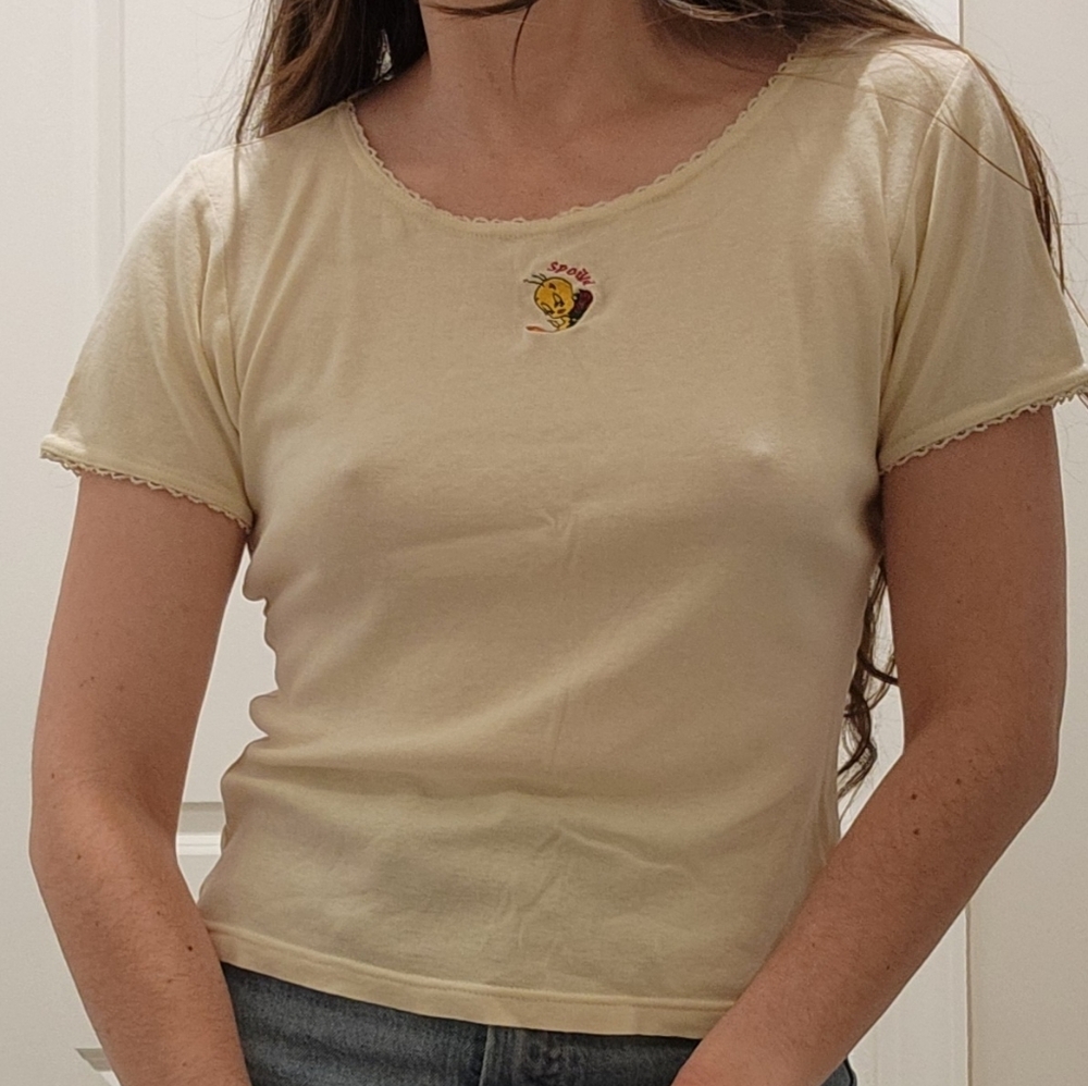Vintage Cream Tweety "Spoiled" Looney Tunes Graphic Tee